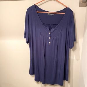 EUC navy top with buttons XXL